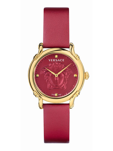 Versace Damen Armbanduhr Safety Pin 40 mm Versace-Prägung auf dem Zifferblatt Armband Leder VEPN00220